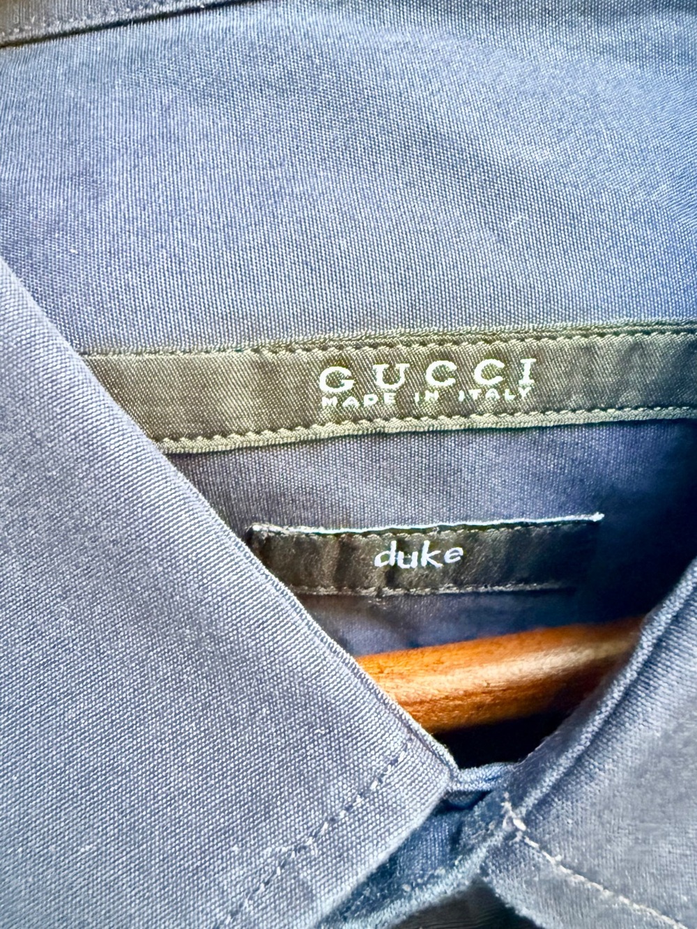Gucci Navy Blue Military Style Shirt